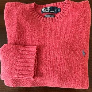 Polo Ralph Lauren Merino Wool and Rabbit Salmon Crew Neck Sweater